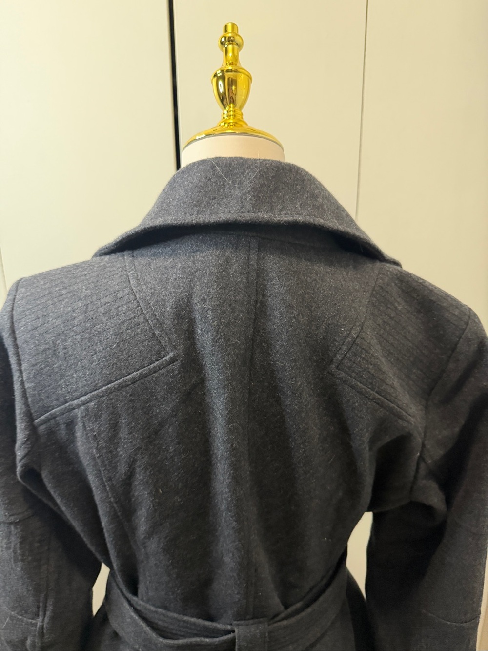 Michael Kors Charcoal Gray Belted Trench Coat with Gold Hardware - Picture 10 of 15